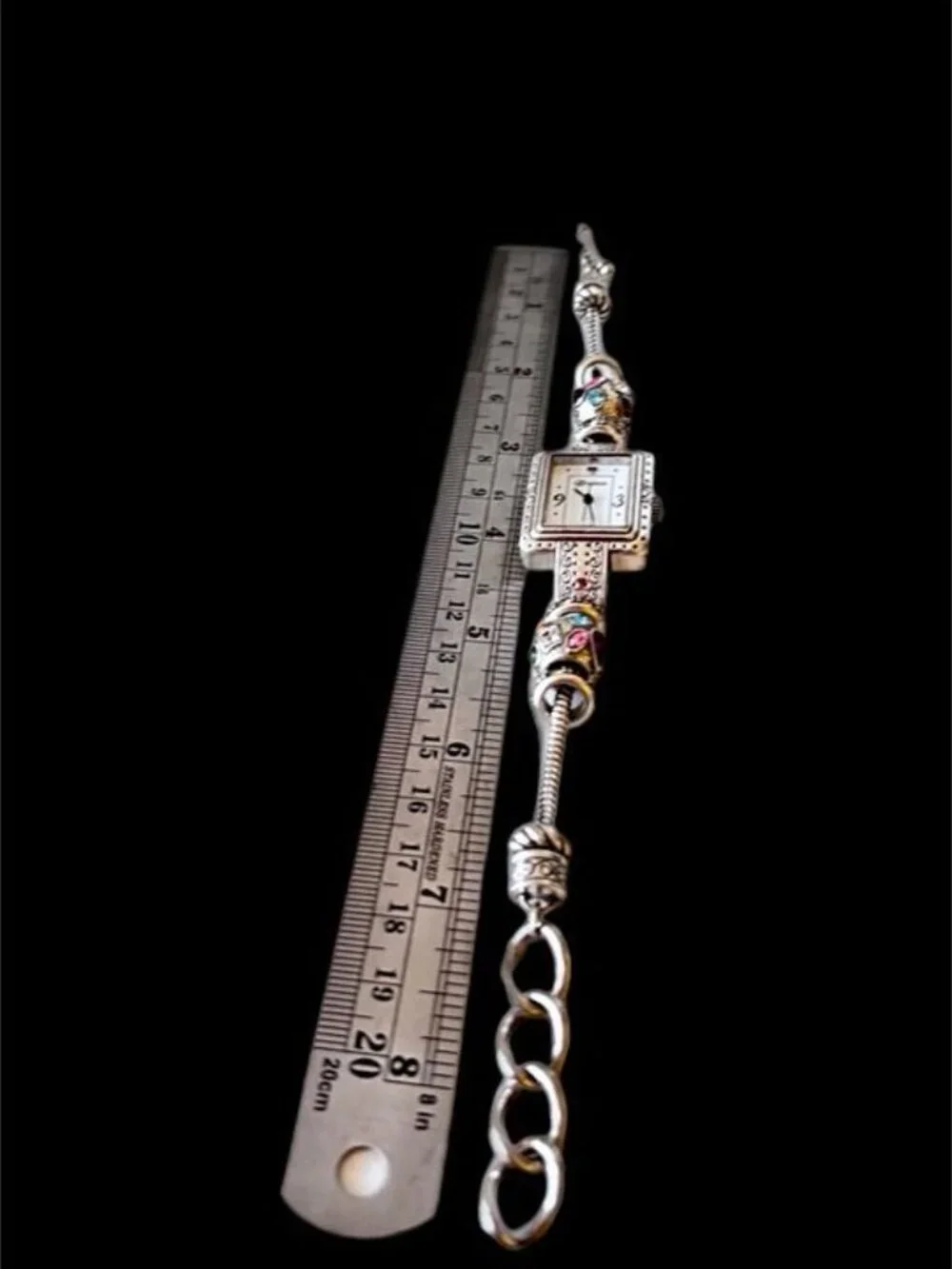 Brighton Short Hills Japan Movement Silver Watch Colorful Beads New Battery